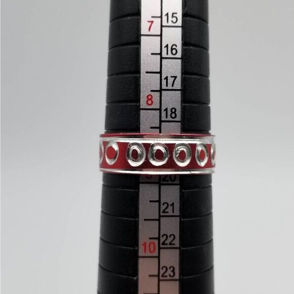 Red metallic ring size‎ 9 R127 - Picture 1 of 4